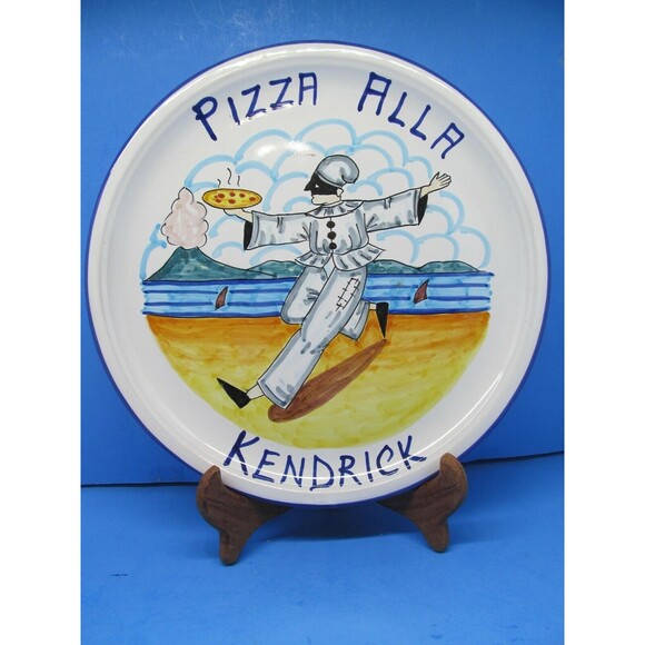 Giovanni Vietri Round Hand Painted 11 3/4" Pizza Platter  Alla Kendrick - Picture 1 of 8